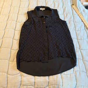 Pearl Midnight Sleeveless Lace Blouse